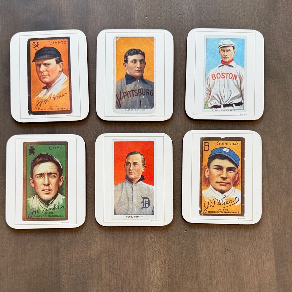 Vintage Coasters Boxed Set Six Baseball Greats